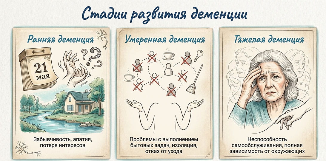 Описания стадий деменции